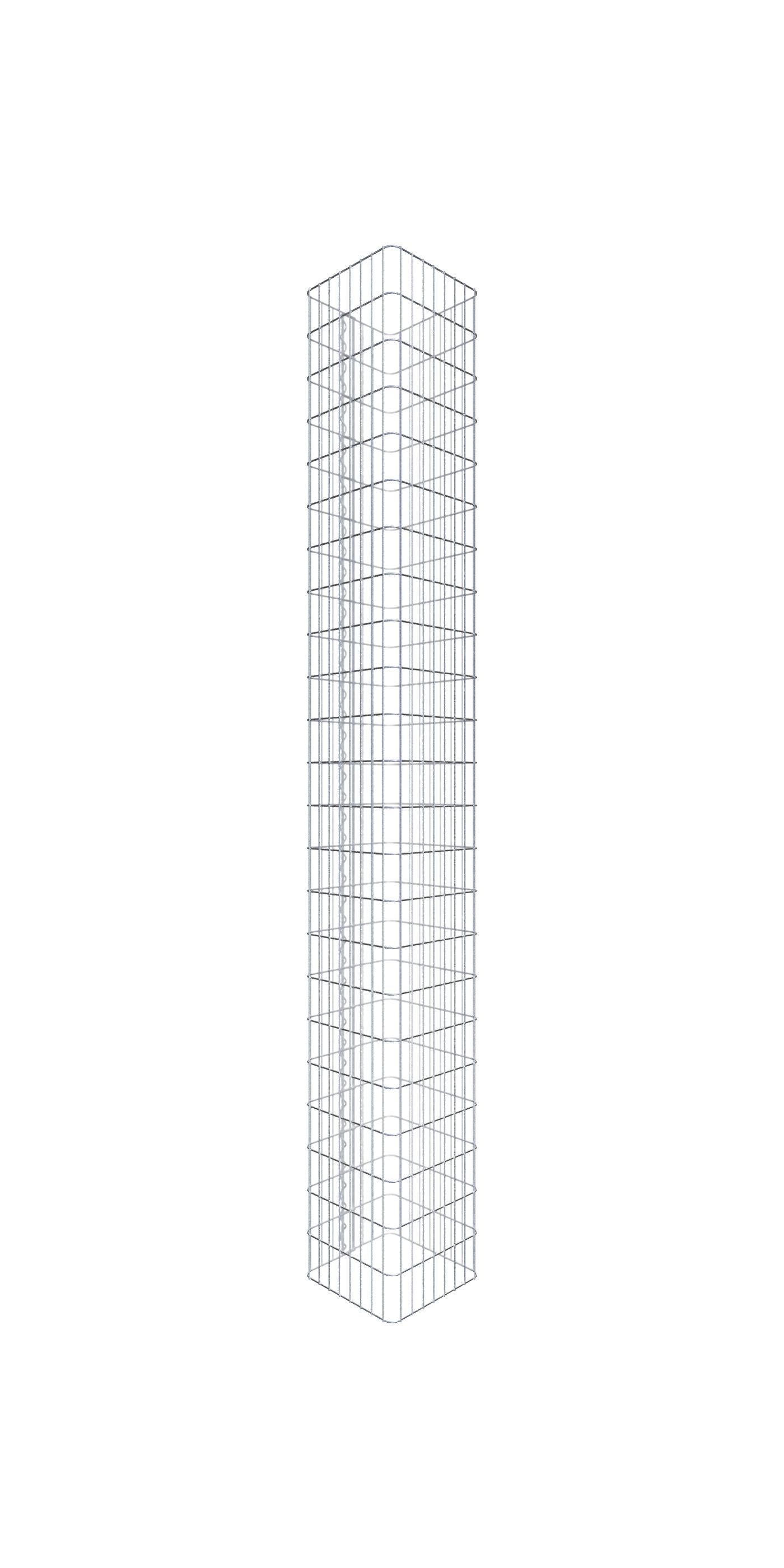Kolumna gabionowa kątowa 42 cm x 42 cm, 230 cm wysokości, MW 5 cm x 10 cm