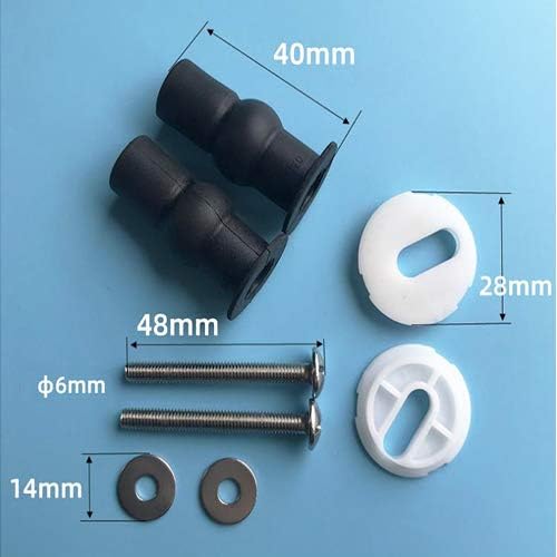 Fixation Abattant WC,2 PCS Vis de Siège de Toilette Écrous en Caoutchouc Expansibles Raccords de Siège de Toilette Universels Vis pour couvercle de co - 2