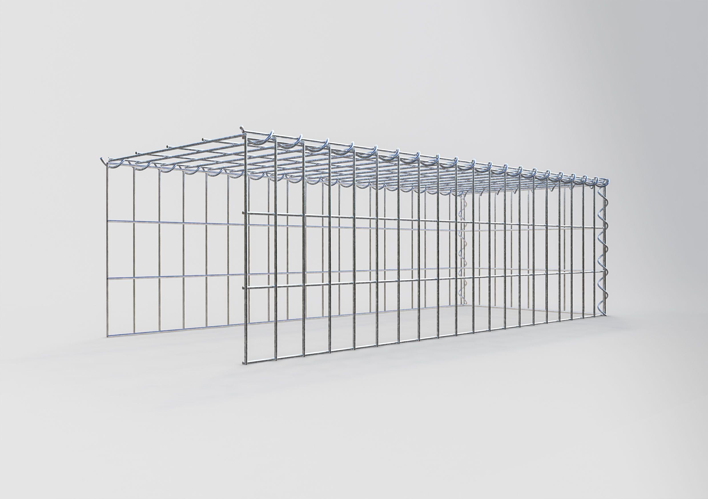 Gavión para ampliar y apilar, 100x30x40cm (LxHxP), malla 5 x 10cm, sin rejilla frontal ni inferior - 2