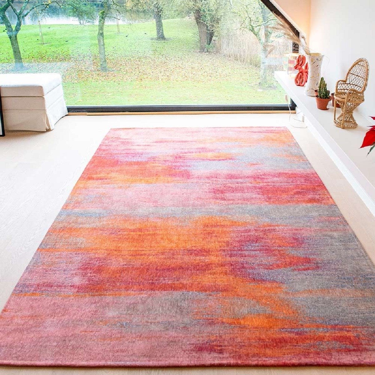 Tapis de salon coton Atlantic HIBISCUS RED 140x200 cm - 2