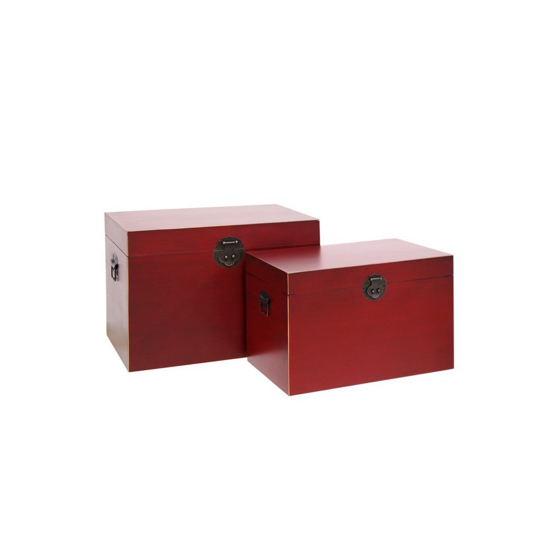 Duo de coffres Rouge Meuble Chinois - PEKIN | Leroy Merlin