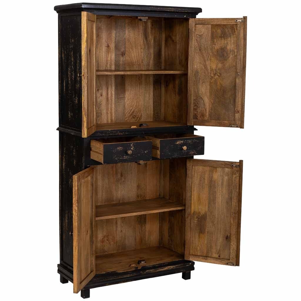 Armadio in legno nero fatto a mano 85x40x180h cm - 5