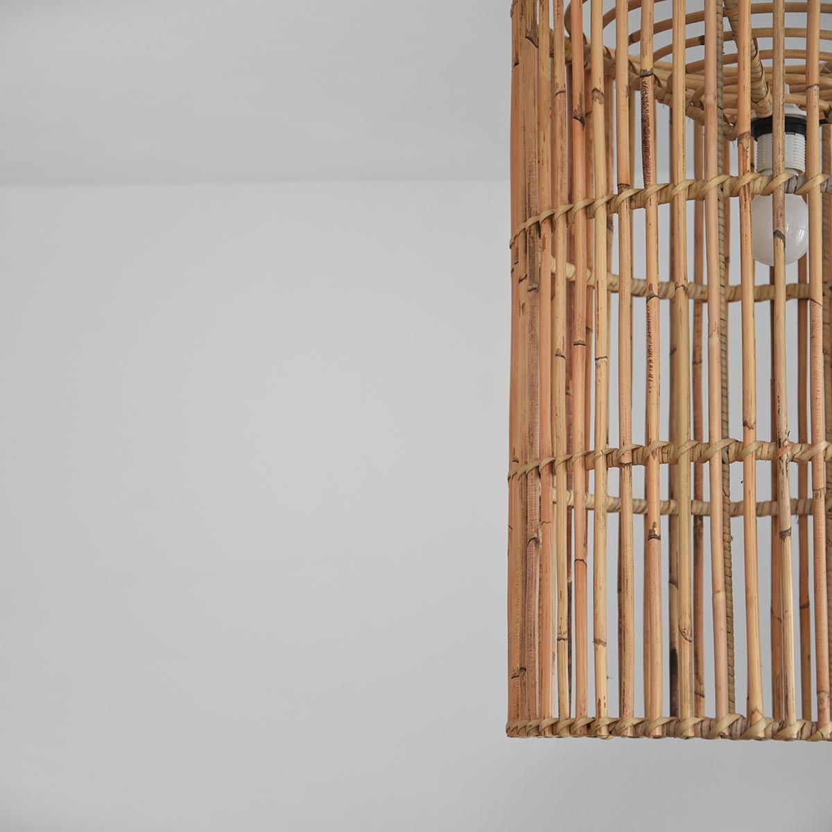 Suspension rotin naturel - Beige - Rotin - Diamètre 44 Hauteur 60 cm - 4