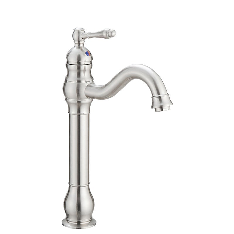 Jednouchwytowa bateria umywalkowa do łazienki, obrotowa bateria łazienkowa 360°, bateria mieszaczowa jednootworowa z elastycznym wężem dopływowym, sz