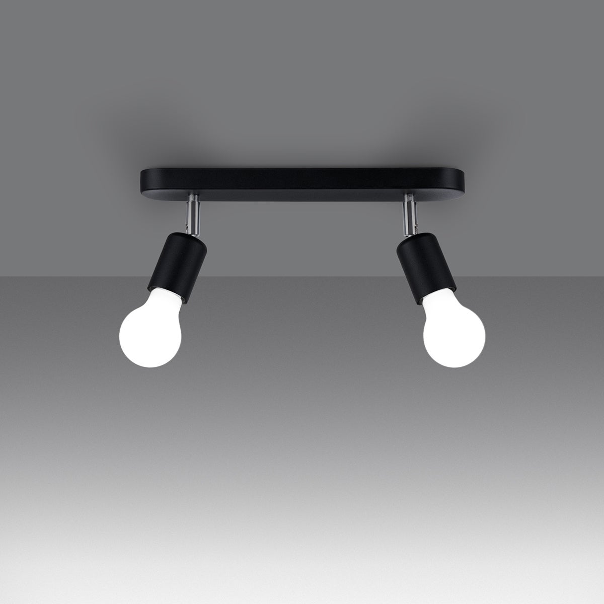 Plafon SYNFEX 2 czarny LED 3000K - 33x6x13.5cm Sollux