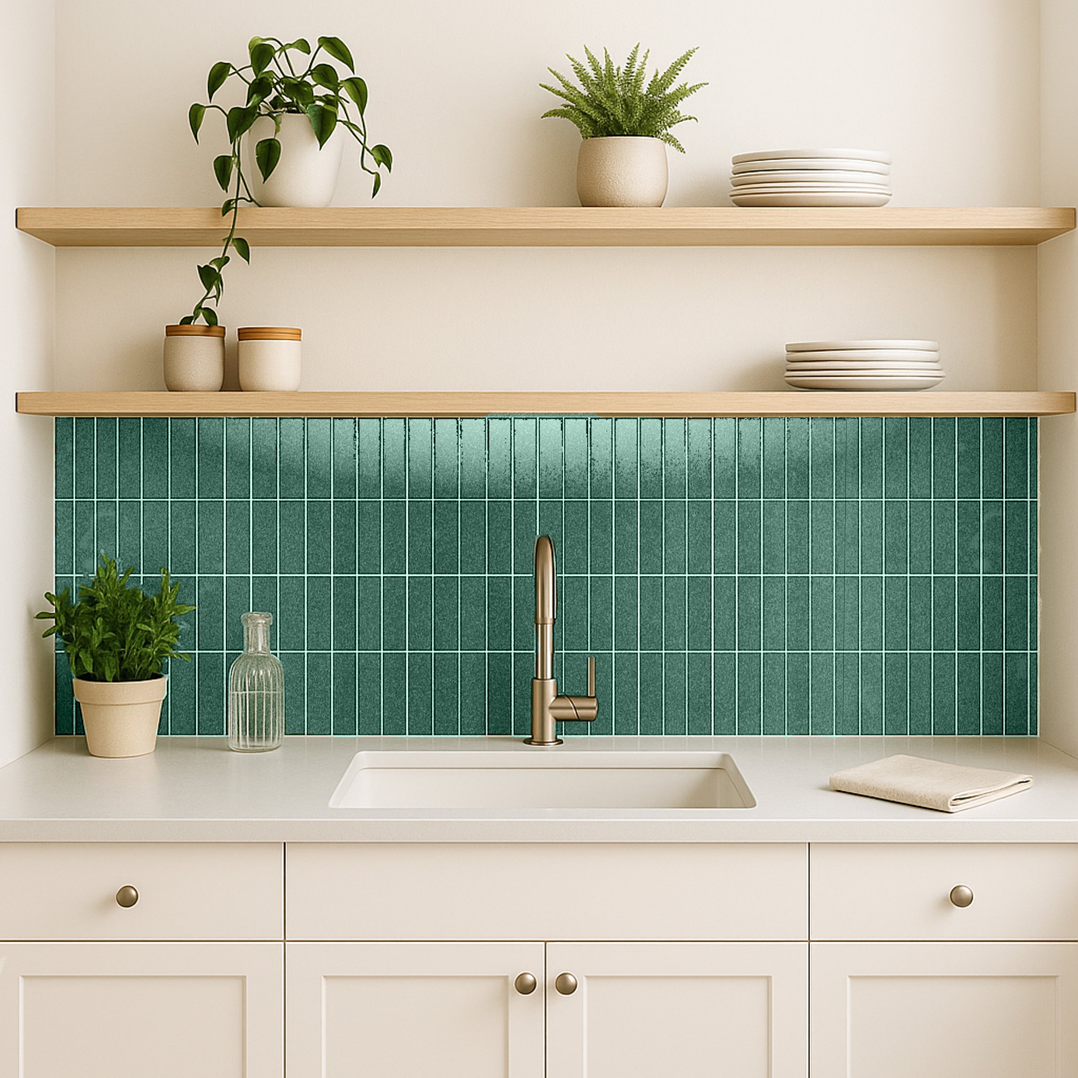 Crédence Adhésive - JE CHERCHE UNE IDEE - Souple - Rectangle - Vert - 5