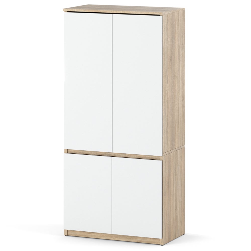 Szafa garderoba z półkami drążkiem nowoczesna 80cm dąb sonoma biały mat