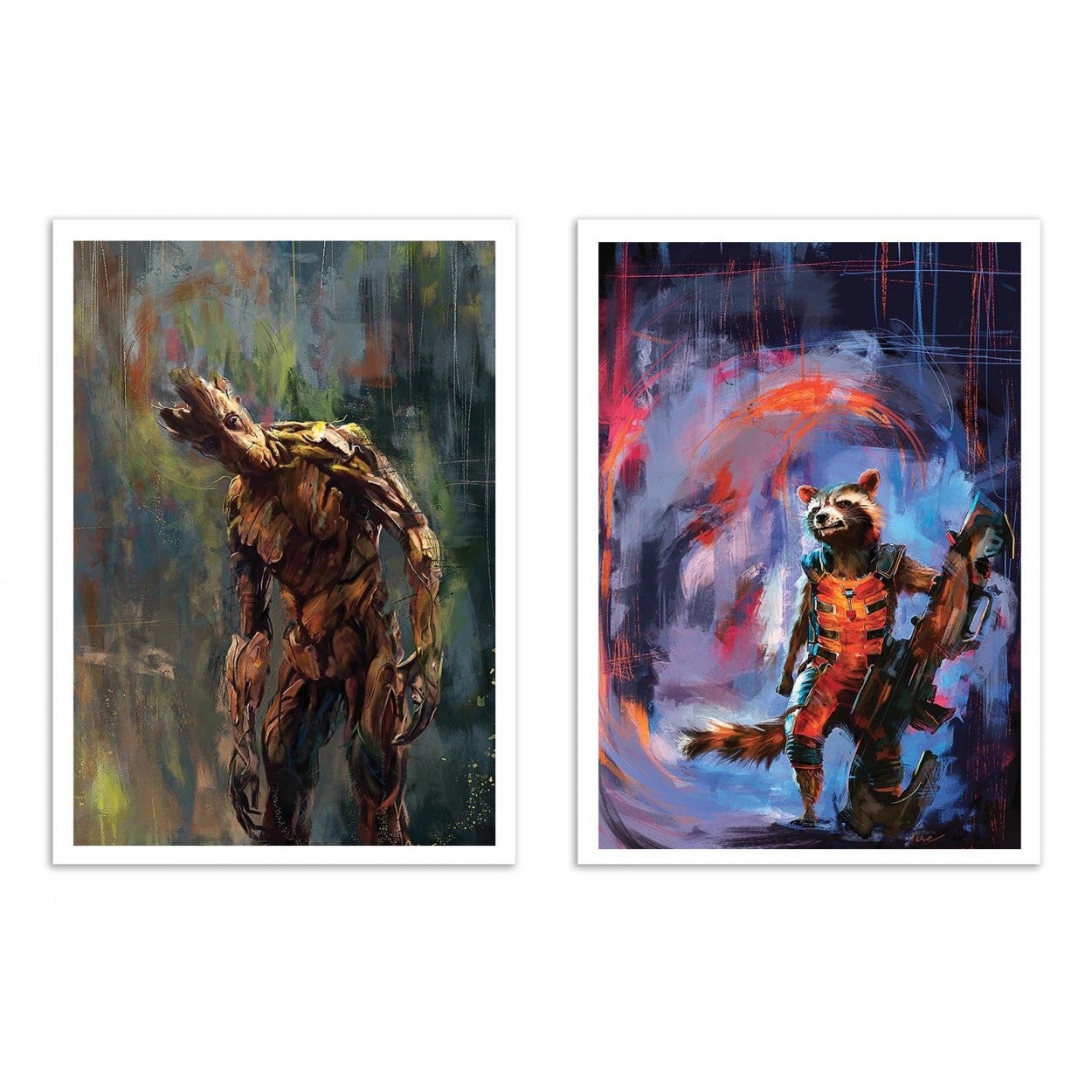 2 art-posters 30 x 40 cm - duo groot and rocket - wisesnail - 30 x 40 cm