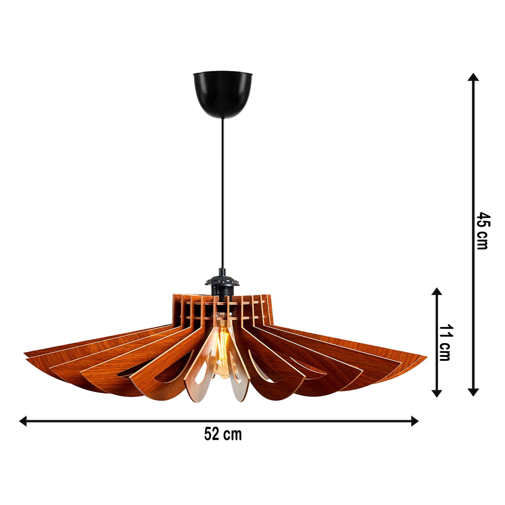 Set di 2 plafoniere 45 cm. Colore nogal Tipo E27 Max 45-60W - 3