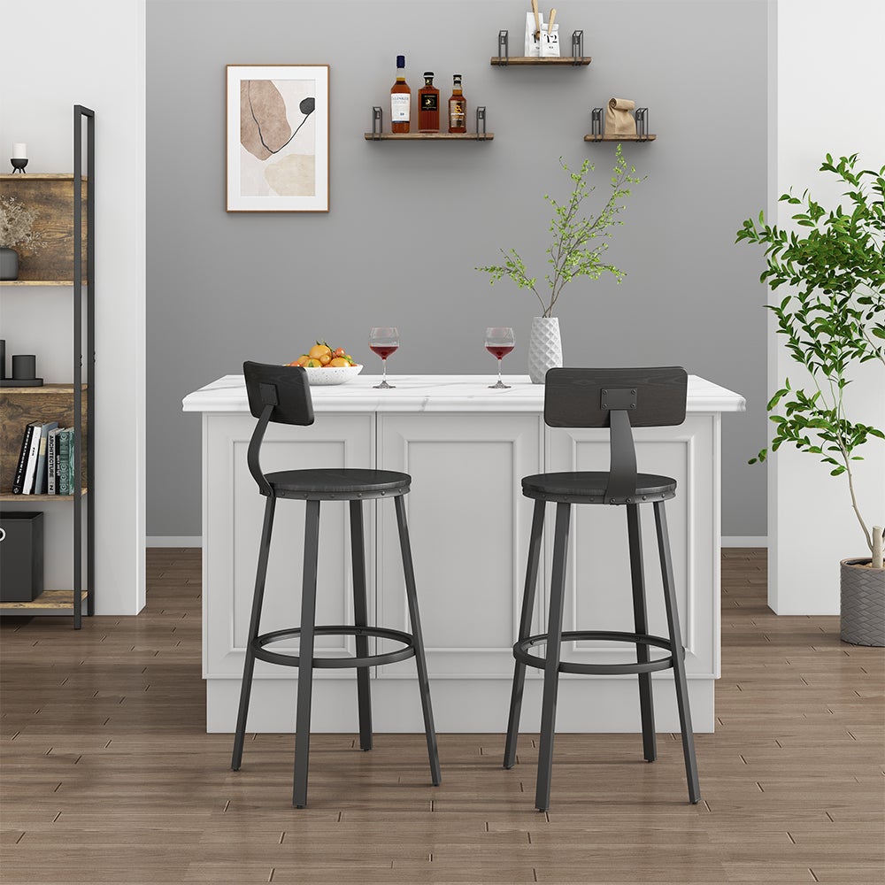 Vicco Stołki barowe Caracas, Czarny, 34 x 102 cm 2 części - 4