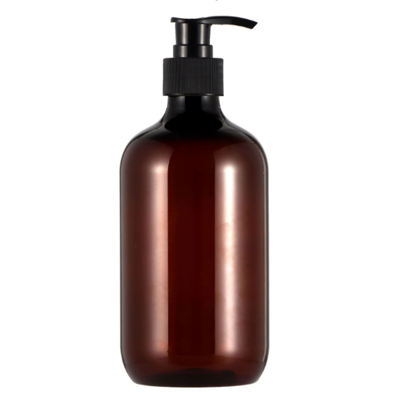 Zestaw 4 dozowników mydła z tworzywa PET - 300 ml - Z czarną pompką do balsamu - Idealne do kuchni, łazienki