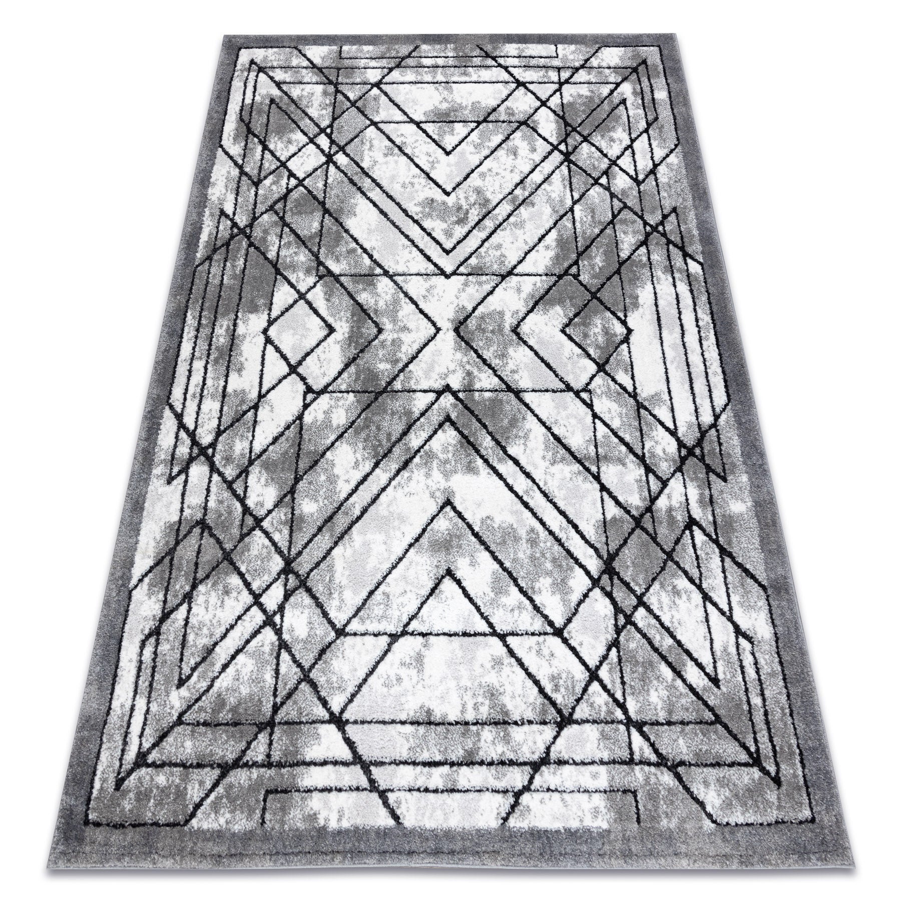 Dywan nowoczesny COZY Tico, geometryczny - Strukturalny, dwa poziomy runa szary 160x220 cm