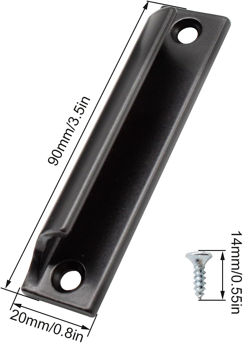 sztuki 90 mm klamki do drzwi przesuwnych, czarny aluminiowy uchwyt meblowy, uchwyt do szafki kuchennej, drzwi przesuwne, szuflady - 2