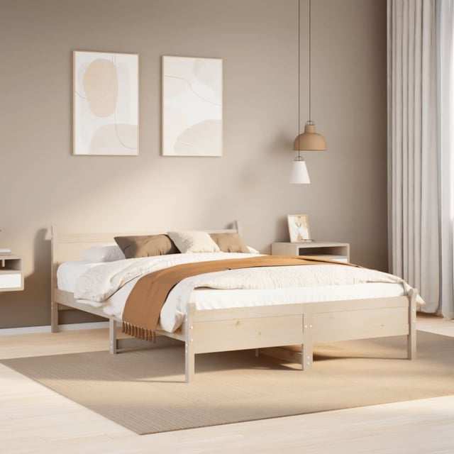 Cadre de lit sans matelas bois massif 140x190 cm | Leroy Merlin
