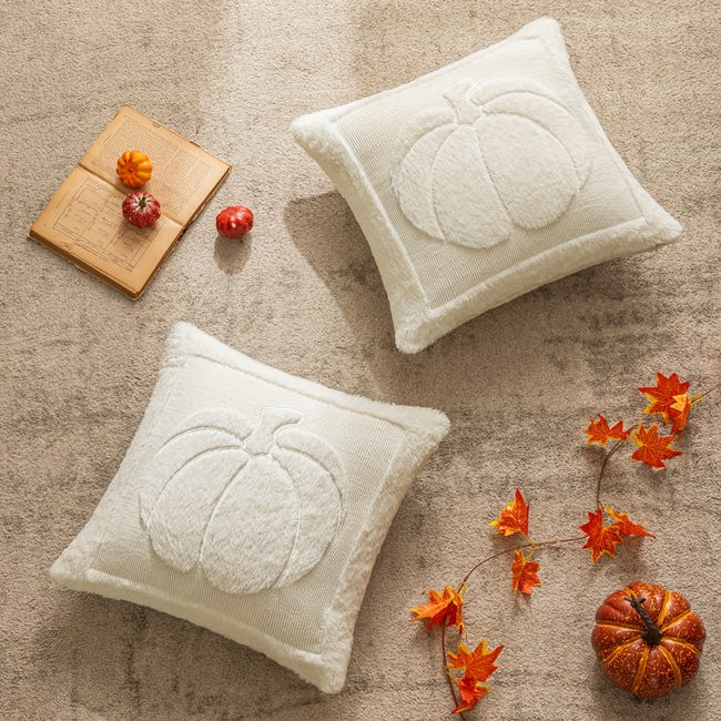CLoxks Federe Cuscini Divano, Set di 4 Federa per Cuscino 60x60cm,Zucca blu d'autunno Copricuscini Divano, Quadrati Lino Fodere Cuscini Divano per Soggiorno Sedia Divano Decoration CLoxks Federe Cuscini Divano, Set di 4 Federa per Cuscino 60x60cm,Zucca blu d'autunno Copricuscini Divano, Quadrati Lino Fodere Cuscini Divano per Soggiorno Sedia Divano Decoration