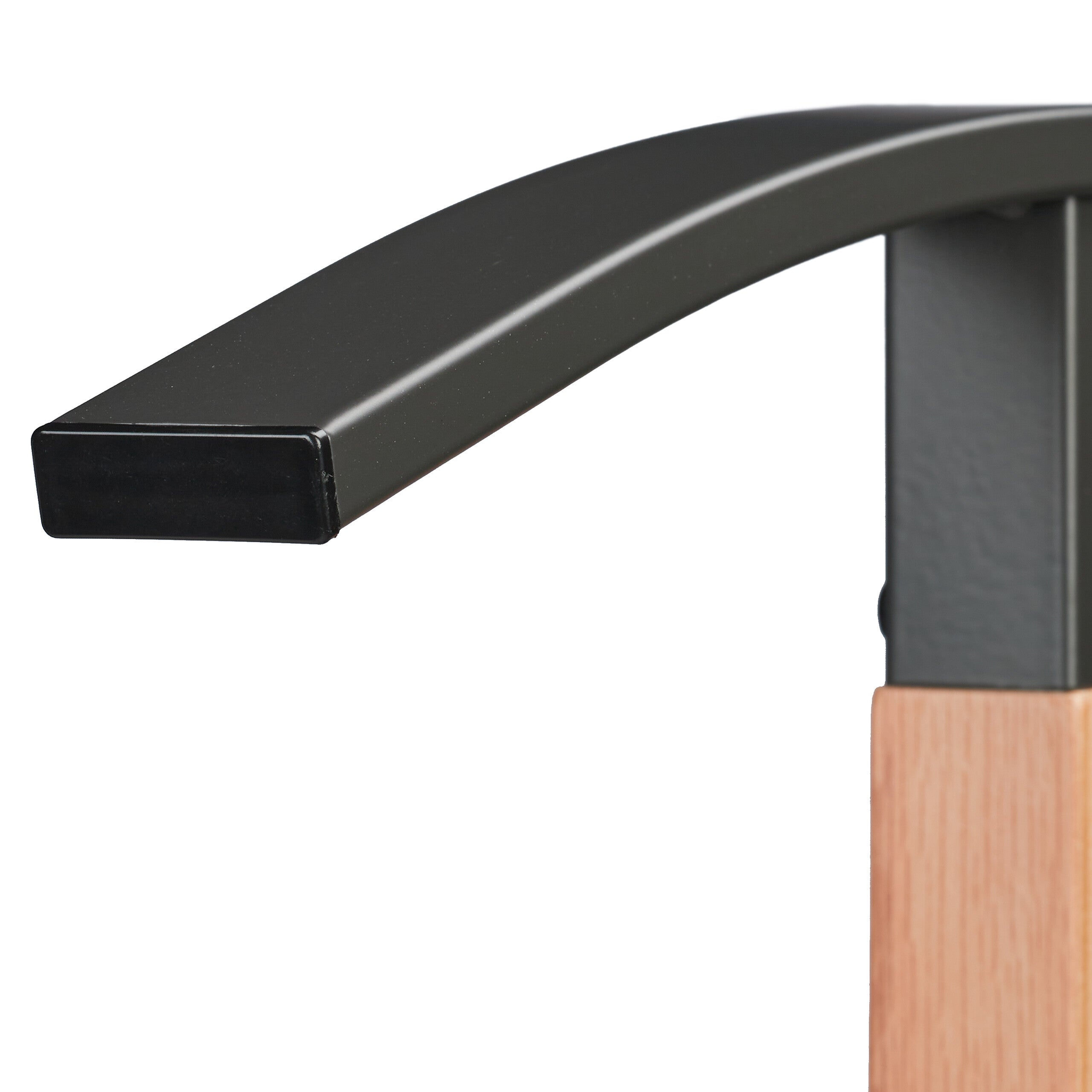 Relaxdays Valet de chambre, vestes et pantalons, HxLxP : env. 107x48x20 cm, métal, MDF, chevalet à vêtement, gris/nature - 6