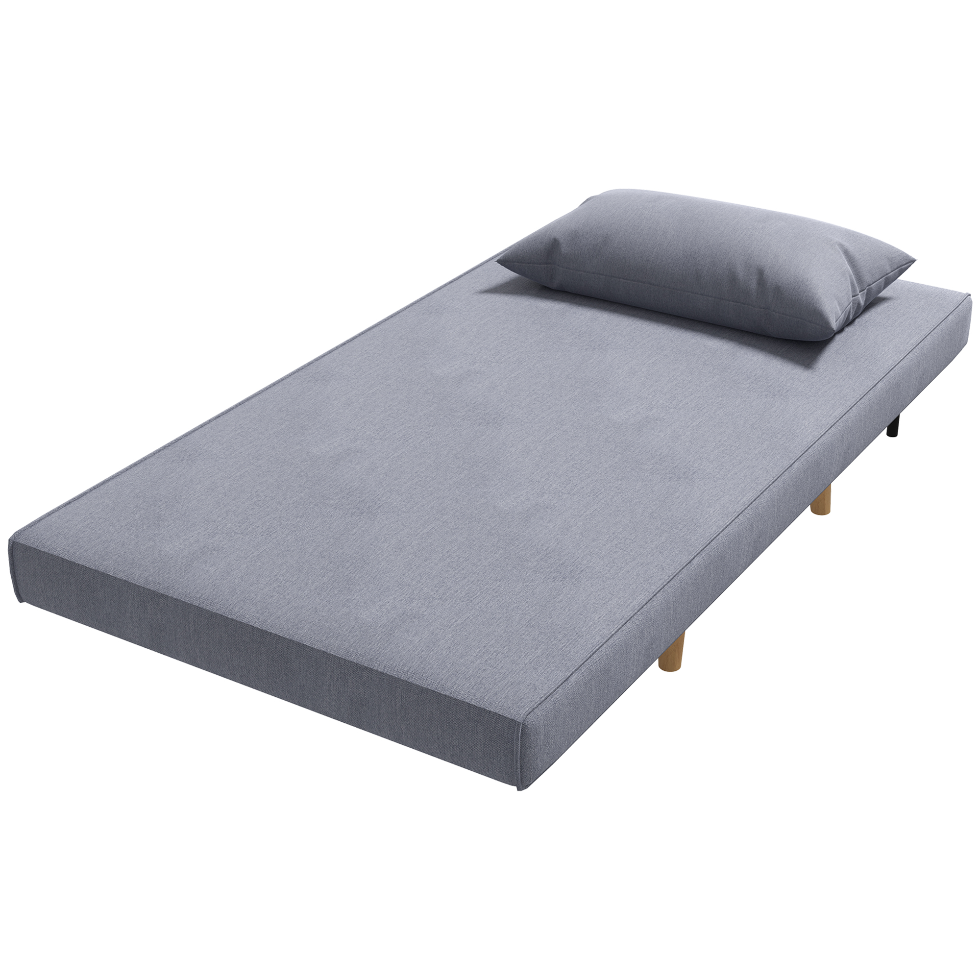 Poltrona Letto 3 In 1 HomCom - Schienale Reclinabile E Gambe A Scomparsa, Tessuto Lino Beige | Salvaspazio E Comoda - Foto 9