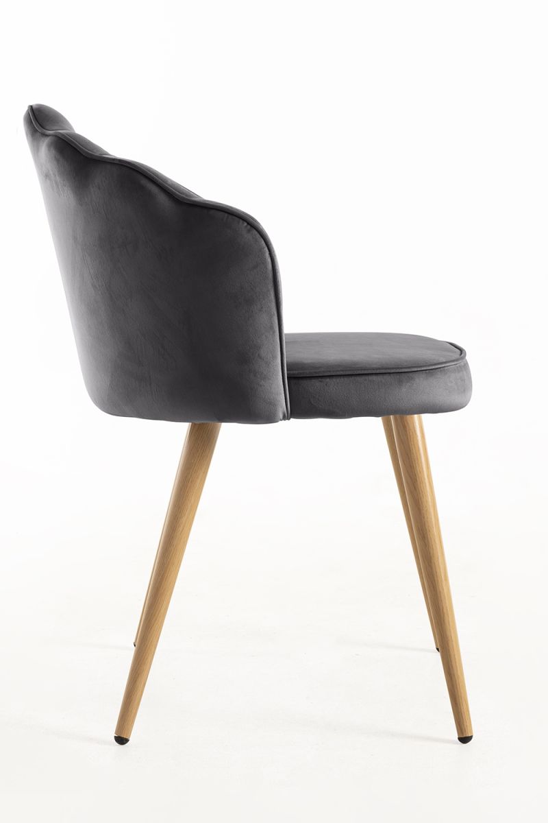 Cadeira Blume Veludo - Cinza escuro - 4