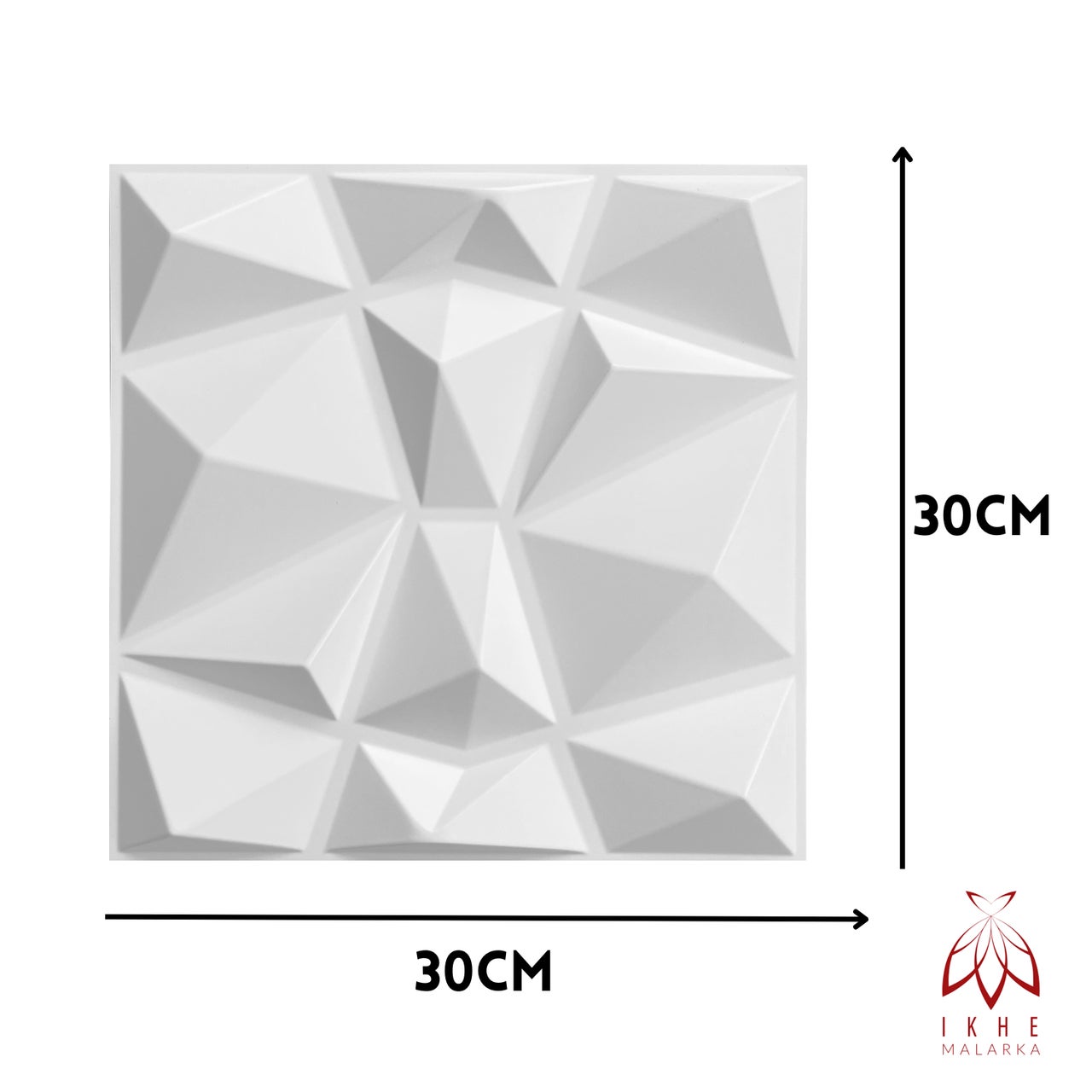 1PCS/0.09M² Panneaux 3D 30x30cm Panneaux en plastique PVC Panneaux muraux Salle de jeu Mur Plafond 3D Look Diamonds D094-1 White - 4