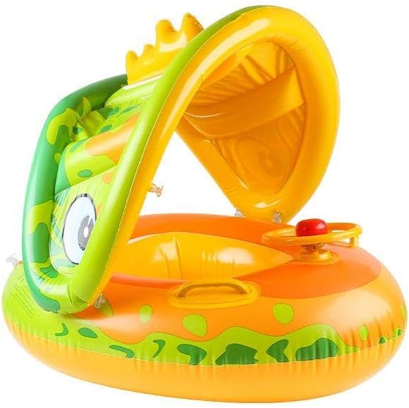 Bouée Bébé WYRIAZA Avec Pare-Soleil SPF50+ - Anti-Renversement - Piscine Gonflable 8-16kg