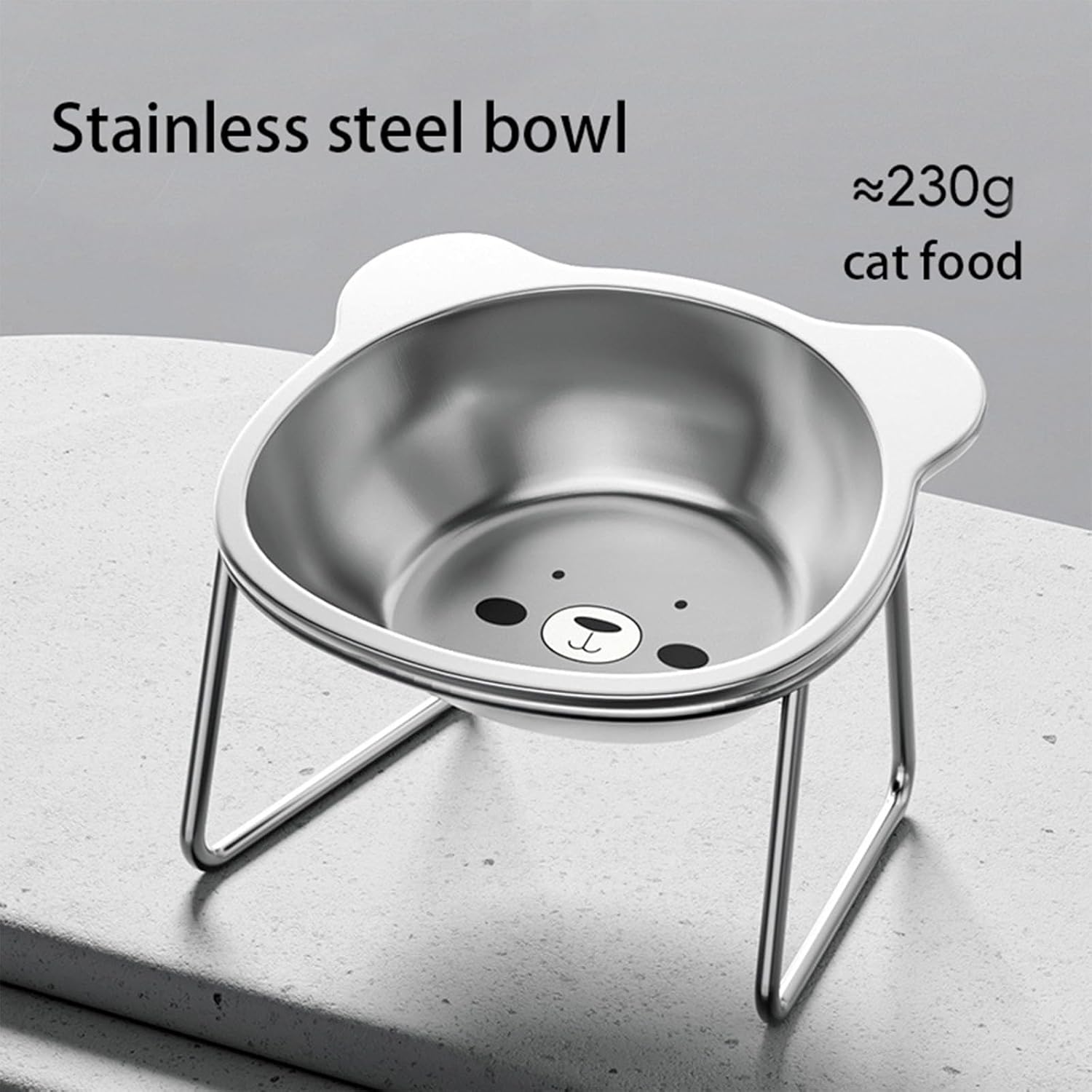 Gamelle surélevée à 15 degrés pour chat - Convient aux petits chats/chiens, gamelle en acier inoxydable de 15 pouces, anti-vomissements - 3
