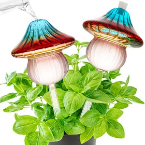 OFFIDIX Vaso In Vetro Sfumato Geometrico, Multicolore Marrone/Verde, Altezza 17 Cm, Per Fiori E Decorazioni