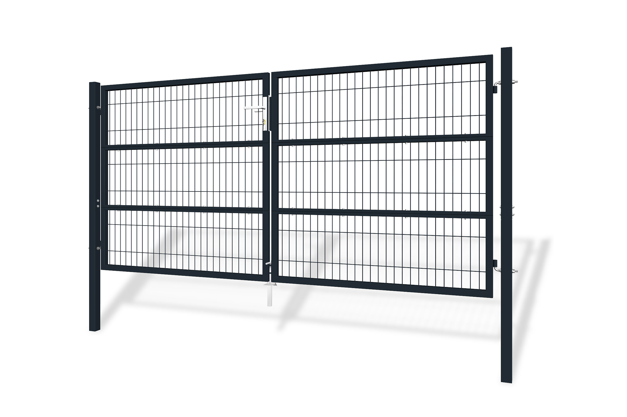 Portail battant grillagé 3m RAZO H.140cm Gris - 3