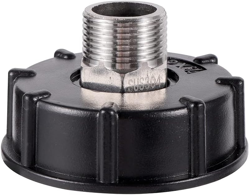 Adapter IBC S60X6 z przyłączem węża, stal nierdzewna – złącze męskie 3/4" do zbiorników i zaworów