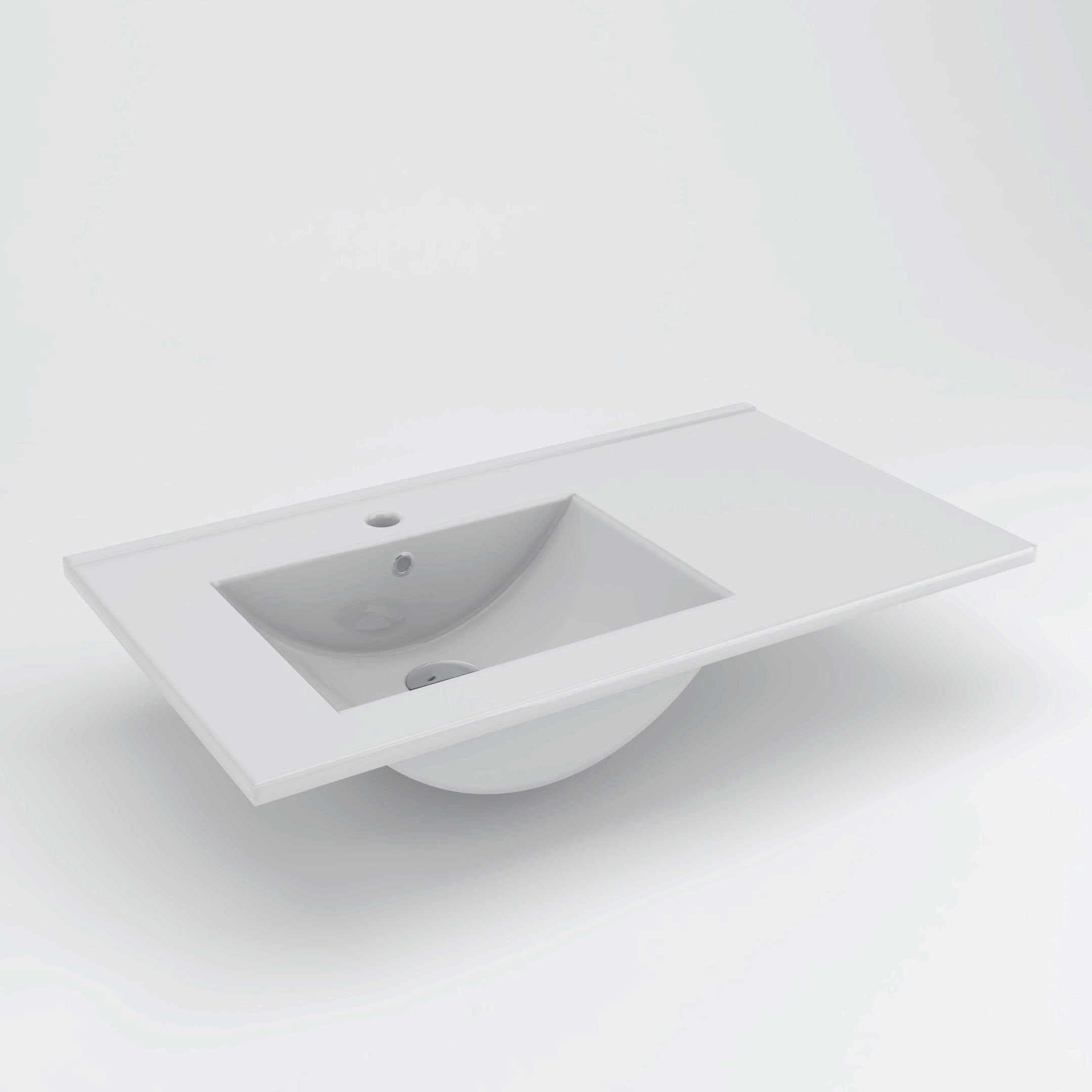 Meuble de salle de bain 100 cm vasque déportée - 2 tiroirs - sans miroir - roble (chêne clair) - KING - 5