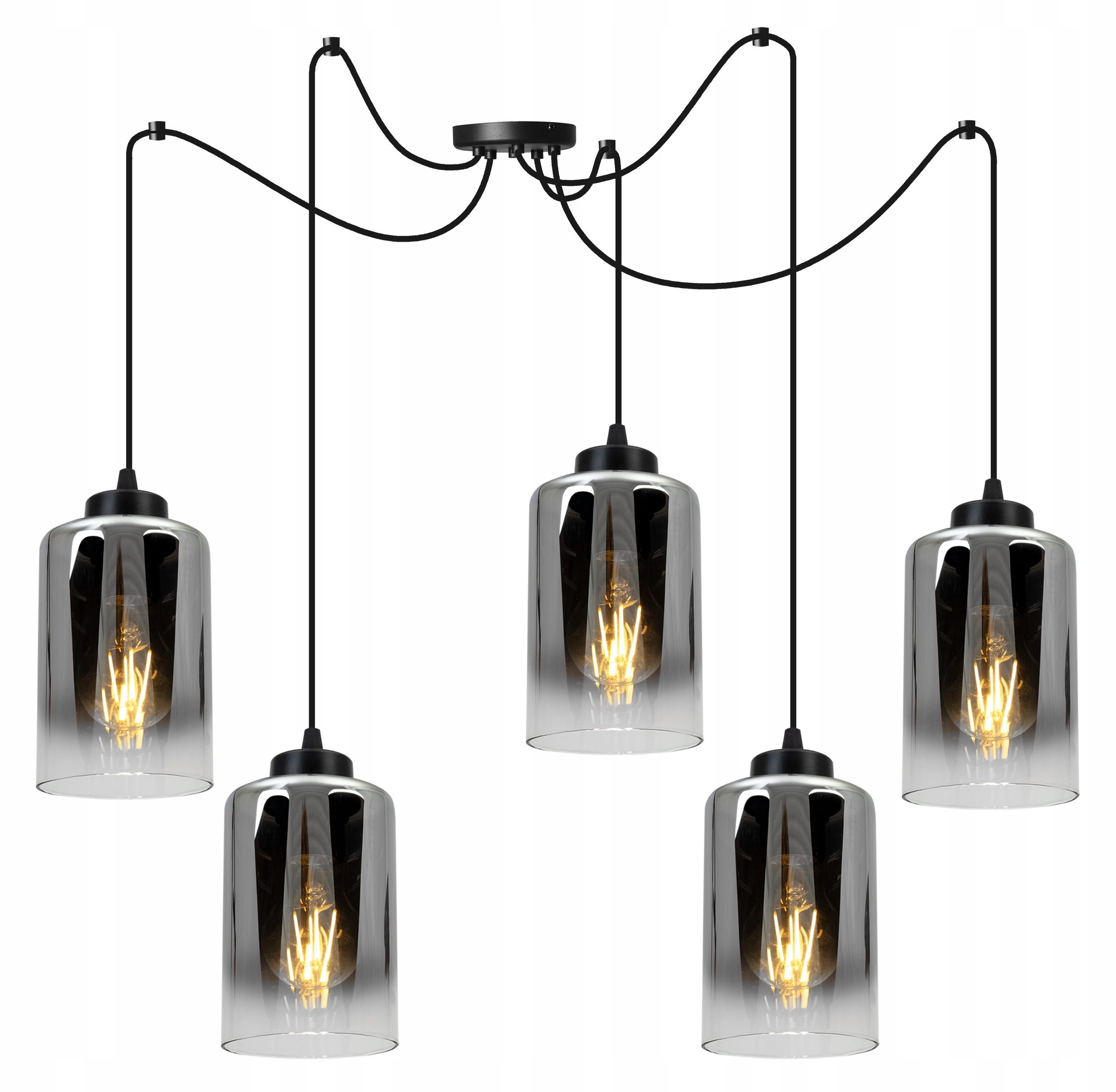 Lampa sufitowa wisząca Spider Hella modern 5xE27 abażur walec złoty Light Home LH