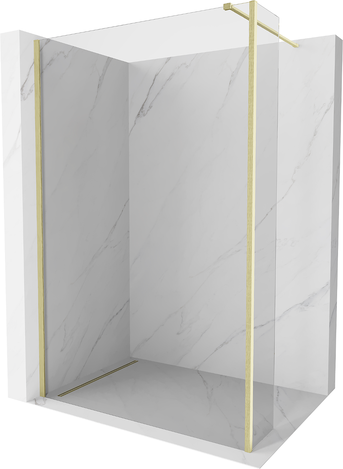 Mexen Kioto ścianka prysznicowa Walk-in 145 x 40 cm, transparent, złota szczotkowana - 800-145-212-55-00-040