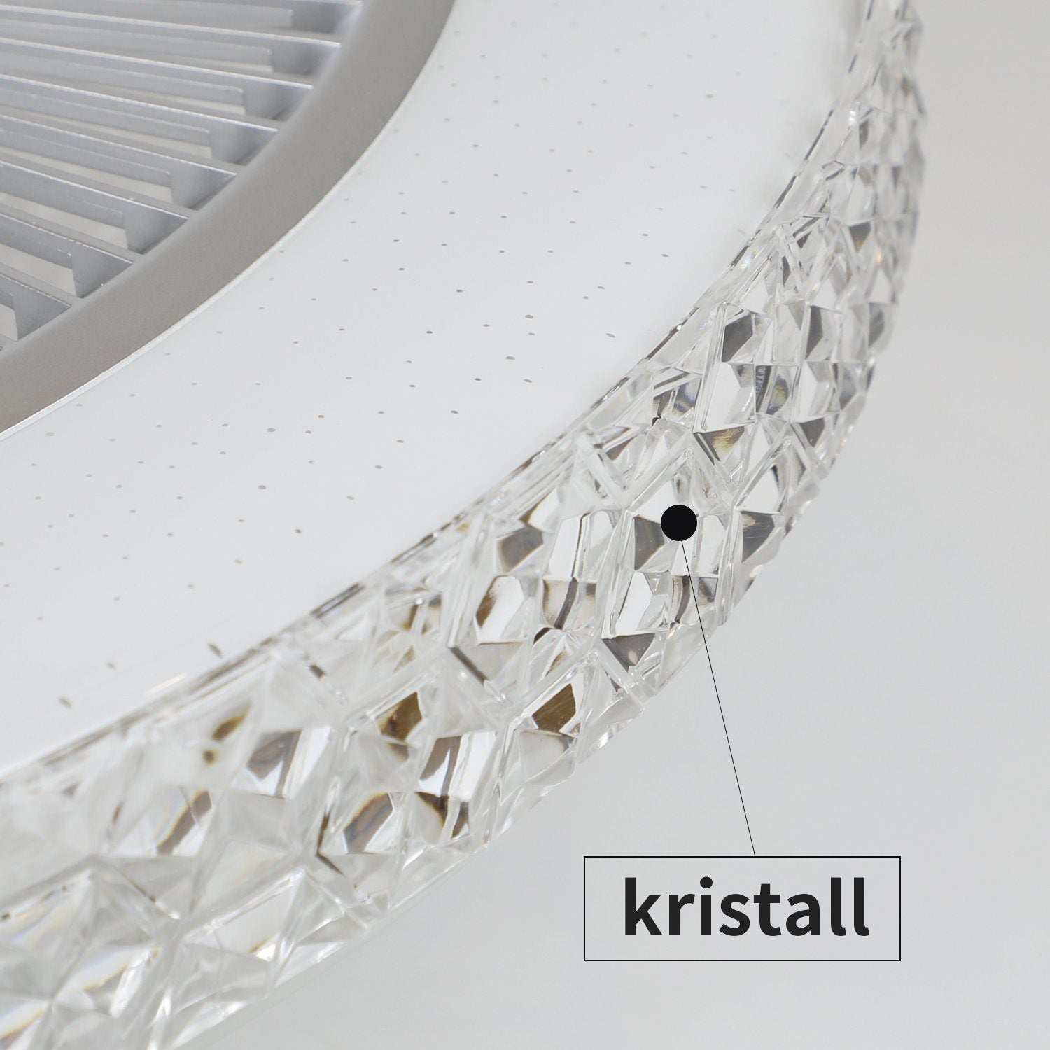NETTLIFE Ventilateur de Plafond LED Silencieux 48.5cm, Cristal Moderne, Dimmable avec Télécommande, Mode Été/Hiver, Minuterie pour Salon et Chambre - 8