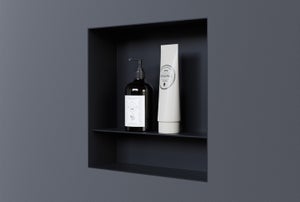 Nicchia Da Parete In Acciaio Inox 30x90x10 Cm - Con Ripiani, Per Bagno Doccia O Vasca, Colore Bianco