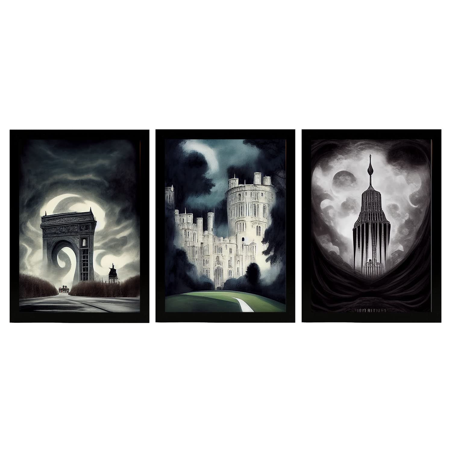 EXCOOL CLUB Dark Cottagecore Decor Esthétique – 30 X 40 Cm – Décoration Murale Botanique Vintage – Imprimé Champignons D'animaux De La Nature Sombre – 30 X 40 Cm (sans Cadre