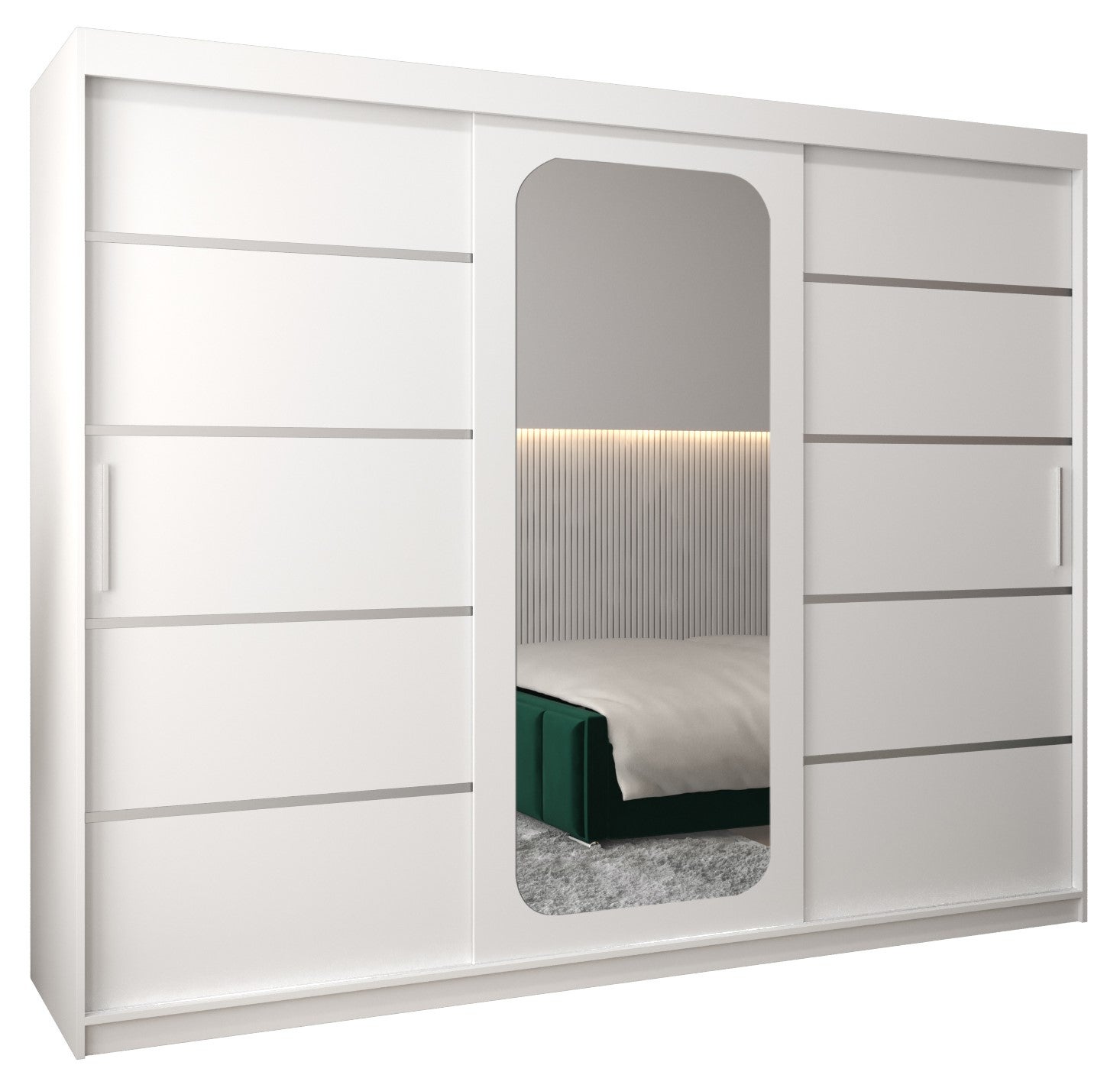 Szafa przesuwna garderoba PROMO V2 250 x 62 x 200 cm Biały - Abiks Meble