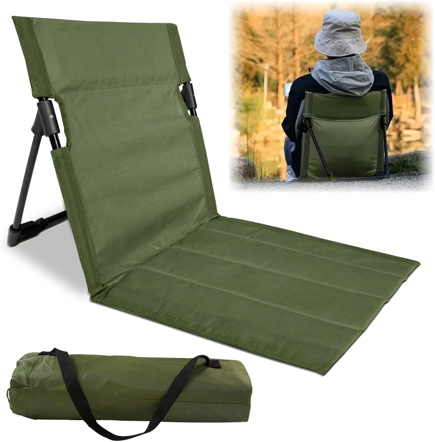 Silla de playa plegable con respaldo. silla de playa ligera y plegable con respaldo. ideal para acampar, actividades al aire libre y la playa.