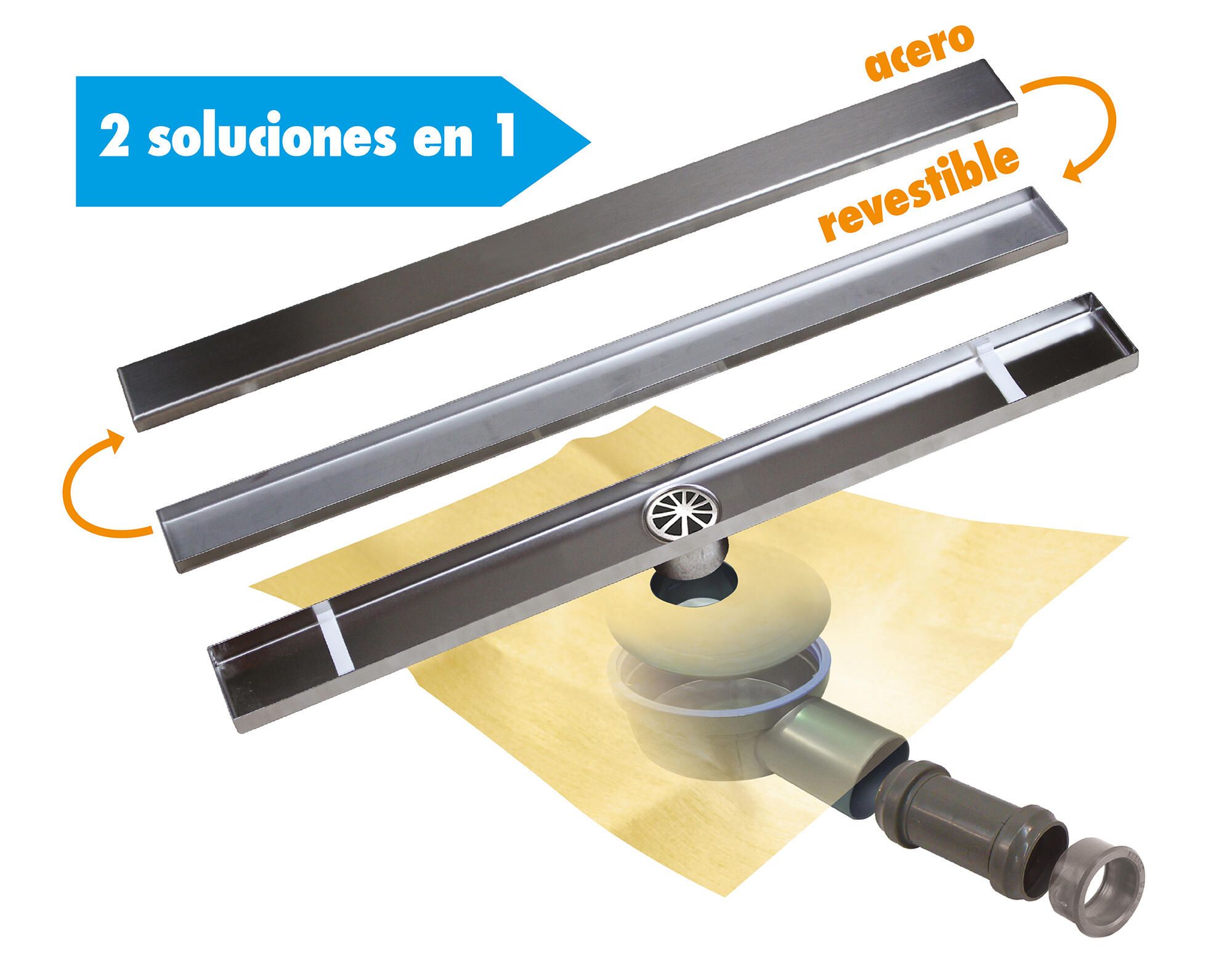 Kit de base de duche com grelha 70 Duo Lisa - 8