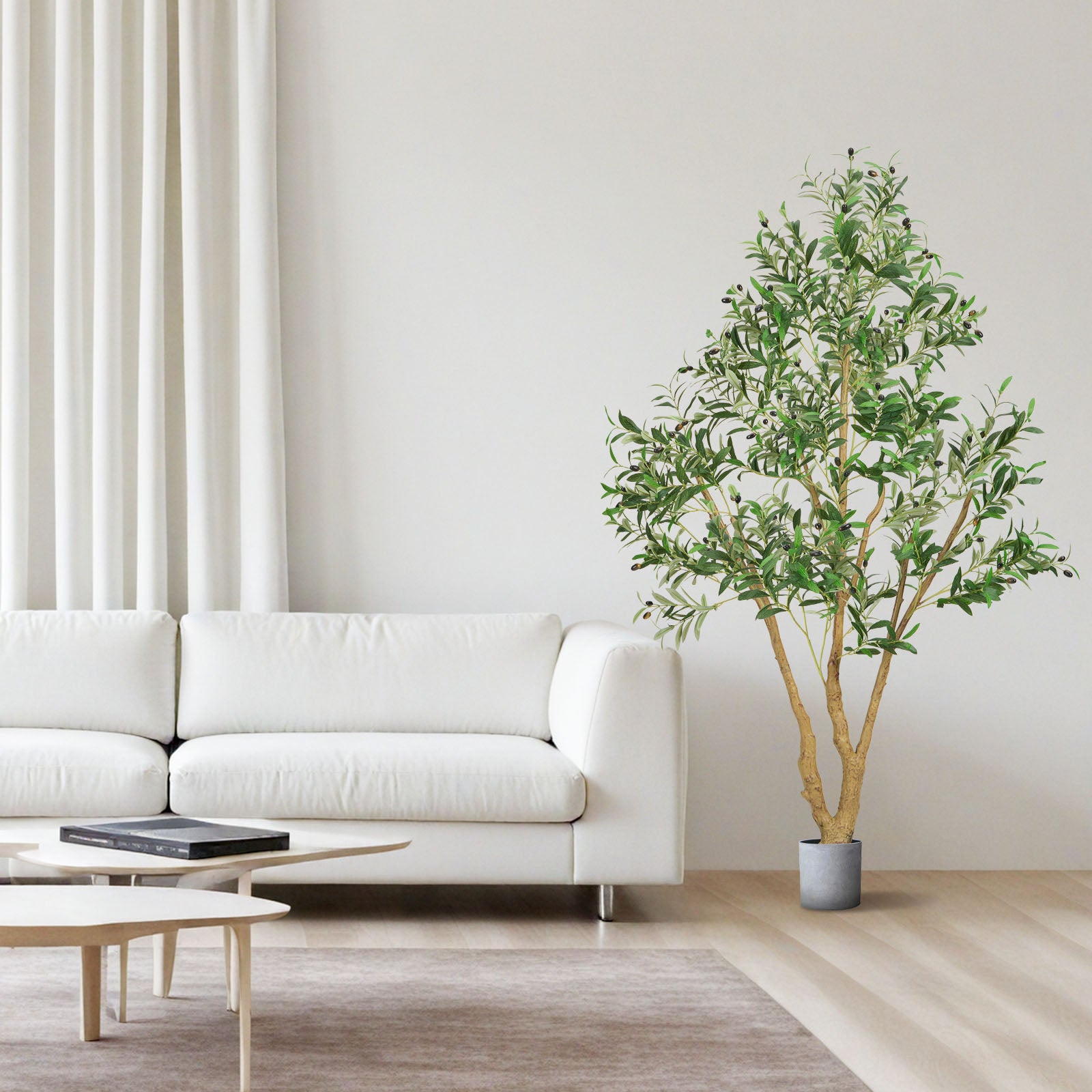 Albero Artificiale Olivo 1,8 m VEVOR, Pianta Decorativa in PE con Vaso Nero, Fogliame Realistico, Finto Ulivo per Ufficio, Camera da Letto, Interni - 8