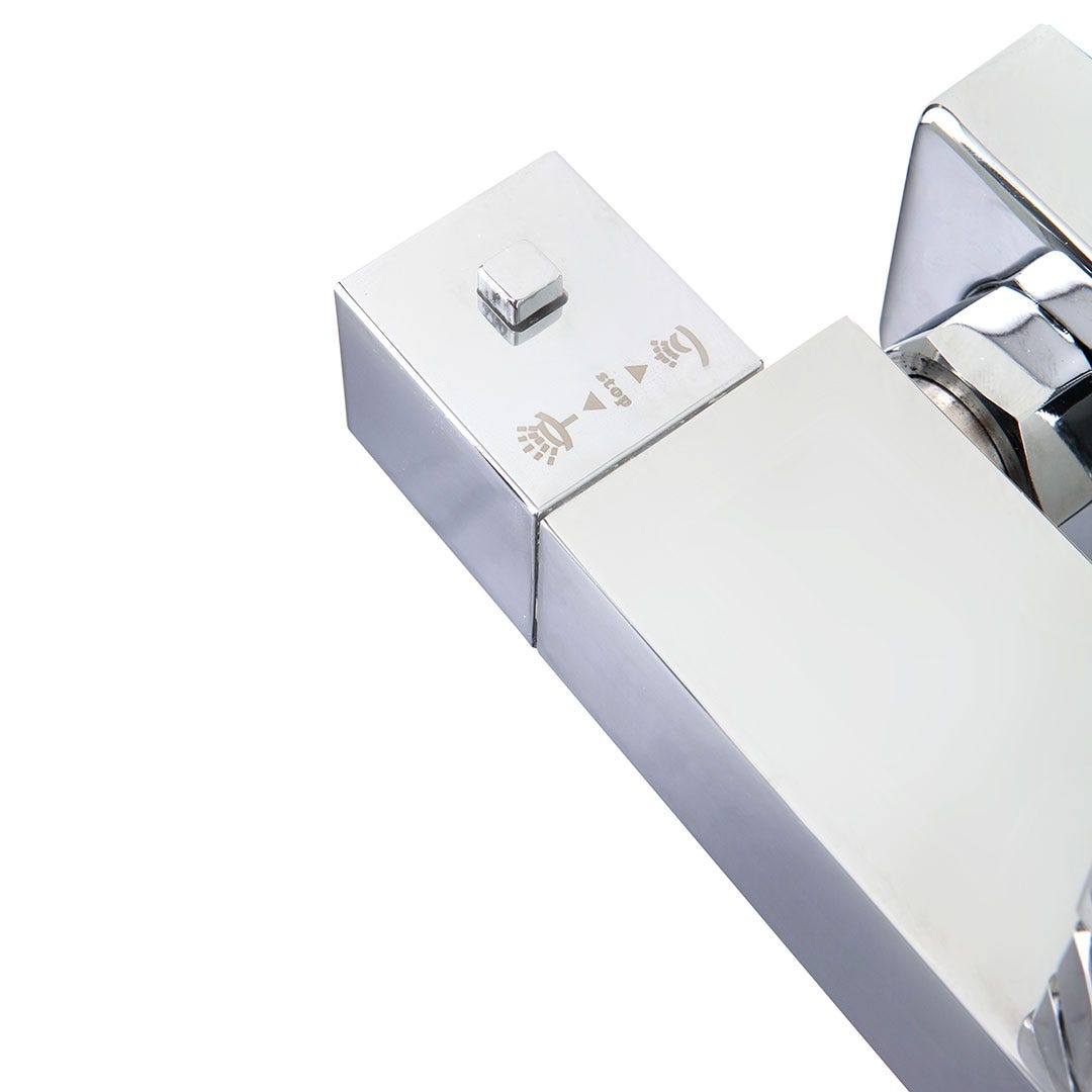 Columna de ducha termostática cuadrada acabado cromo - 5