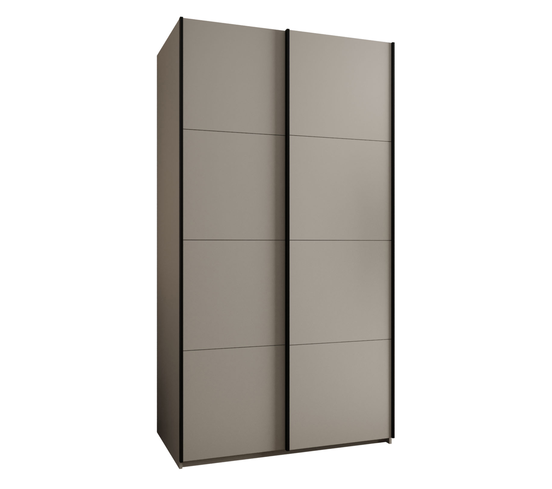 Szafa przesuwna wysoka Lux 1 130 x 64 x 245,5 cm kaszmir + kaszmir + u. czarny - Abiks Meble
