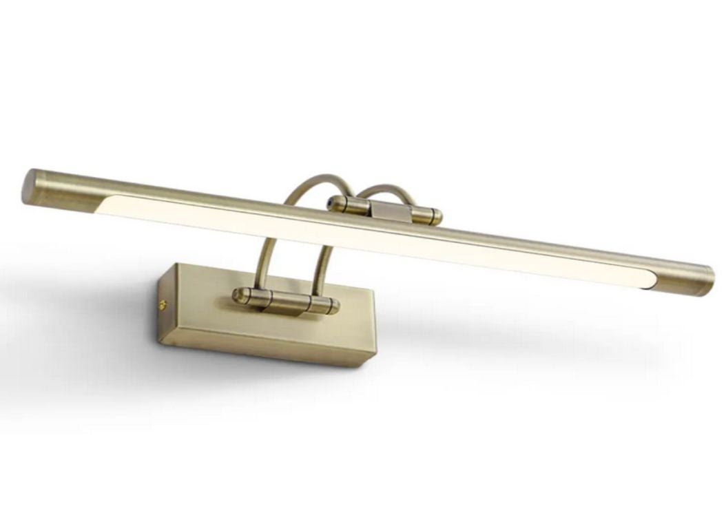 Applique murale LED pour éclairer tableaux, miroirs, peintures murales, LED 9W, lumière chaude 3000K, finition Bronze, articulée et rotative. 50cm - 2