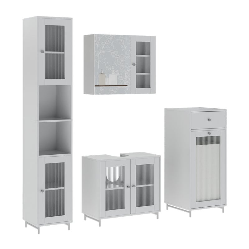 Vicco Zestaw mebli łazienkowych Malte, Biały, 4 części