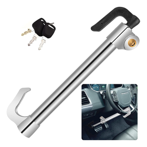 Blocco del volante a due ganci, blocco del volante per auto Blocco antifurto per veicoli, lunghezza regolabile , con 2 chiavi little surprise