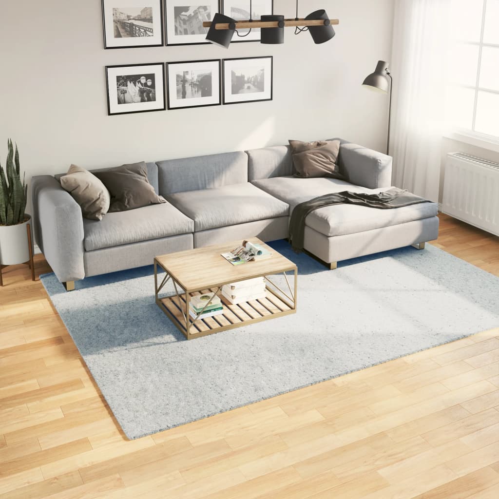 Huarte alfombra de pelo corto, suave y lavable, azul 200x280 cm