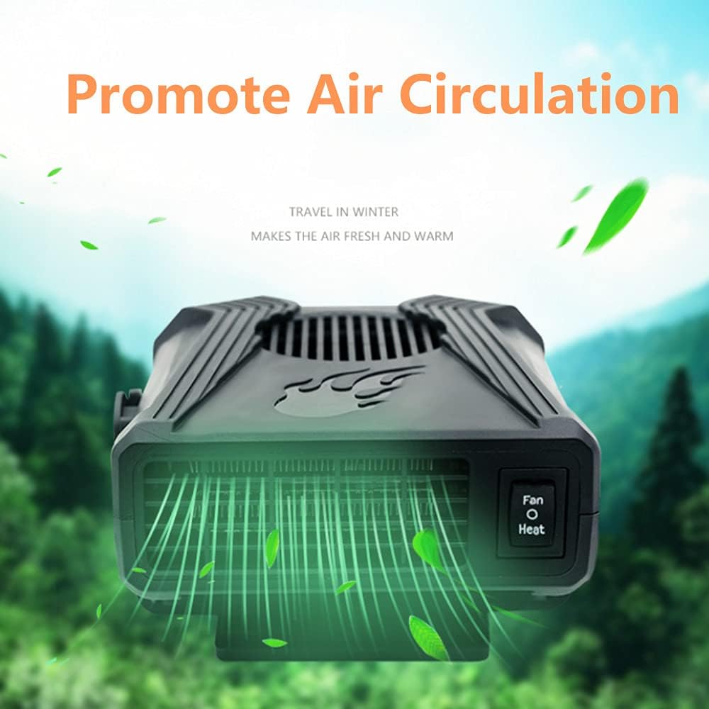 szt. Zimowe łańcuchy antypoślizgowe do samochodu, śnieg, 12 V, 150 W, wentylator nagrzewnicy samochodowej, przenośny odmrażacz szyby przedniej - 3