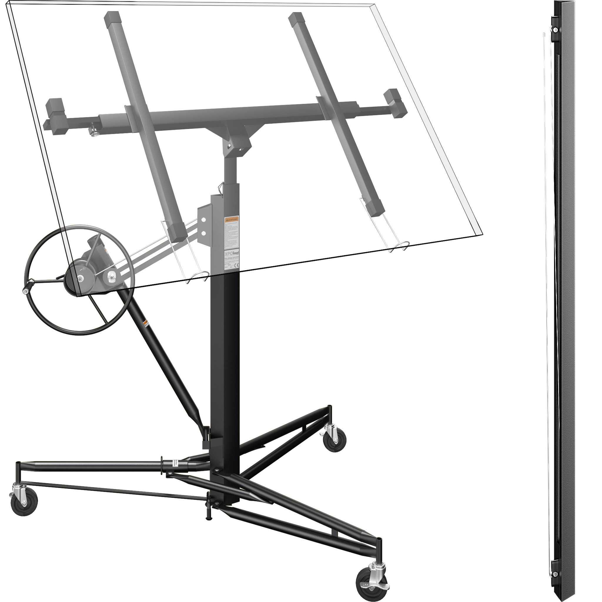 Wiltec Sollevatore Per Cartongesso - Alza Lastre Fino A 68kg E 2.9m Di Larghezza | Carrello Con Ruote - Foto 13