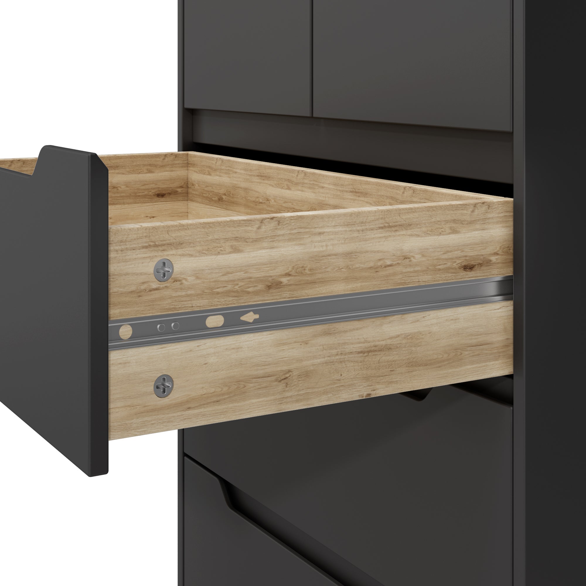 Bealife Cómoda de 5 cajones, negra, 72 x 41 x 94 cm - 4