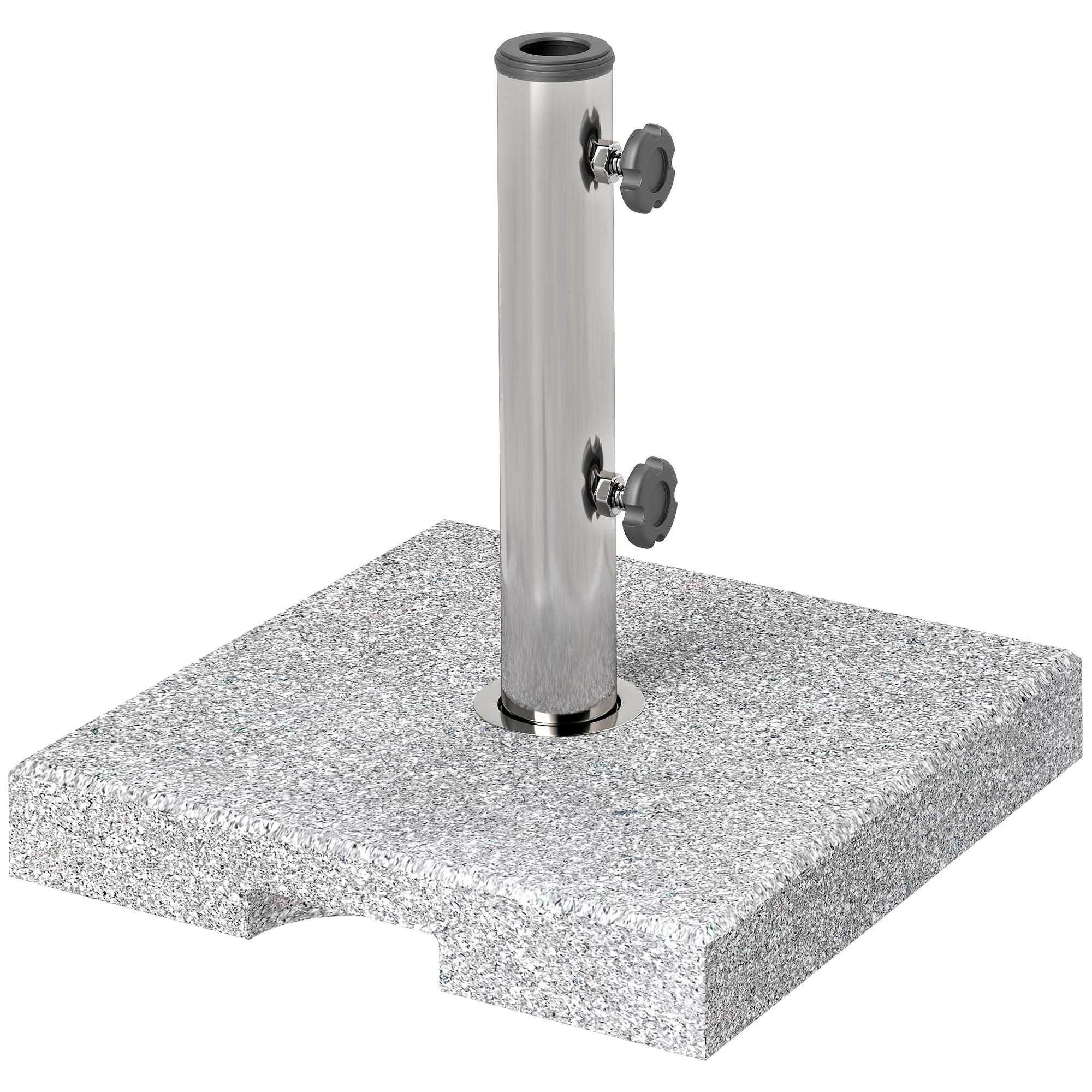 Base cuadrada para sombrilla de granito de 21 kg con asas y 2 pomos ...