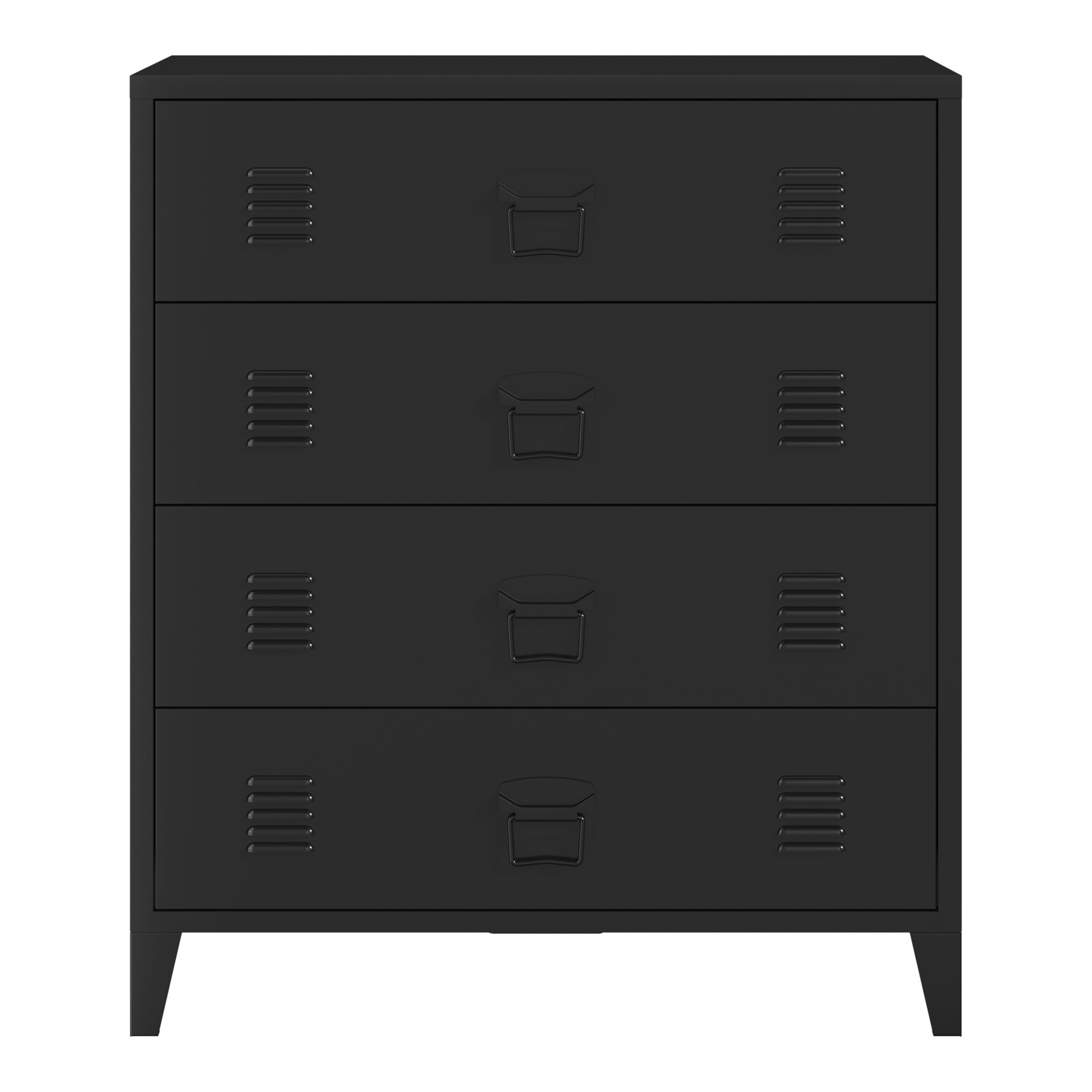 Commode métallique Hämeenlinna avec 4 tiroirs acier 92 x 80 x 40 cm noir [en.casa] - 6