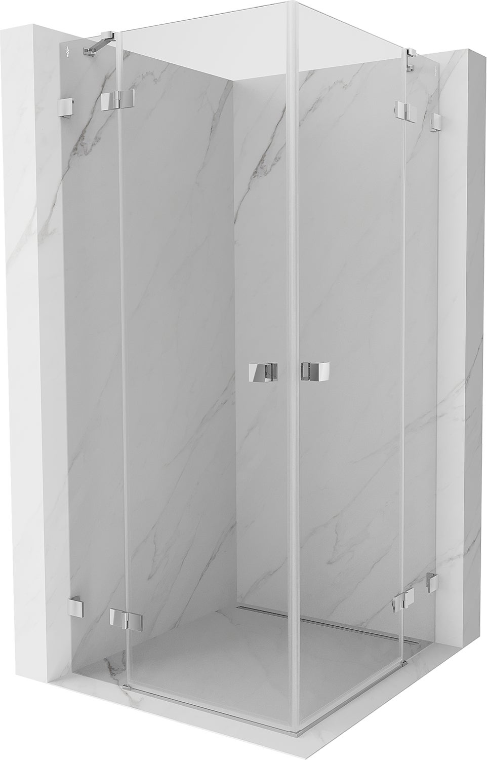 Mexen Lunar Duo kabina prysznicowa uchylna 80 x 80 cm, transparent, chrom - 834-080L-080P-01-00